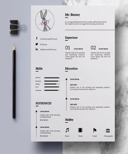 Clean Simple Resume Photoshop Mockup