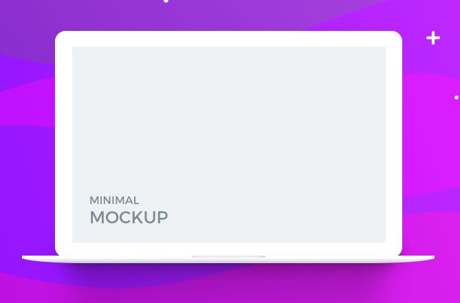 Minmal Flat Macbook Template For Photoshop