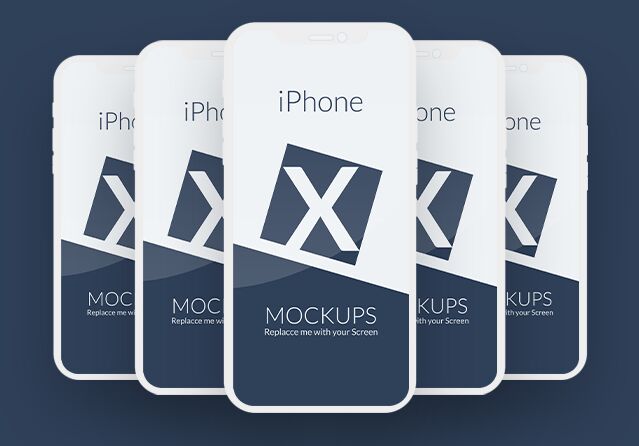 Flat Editable iPhone X Mockup PSD