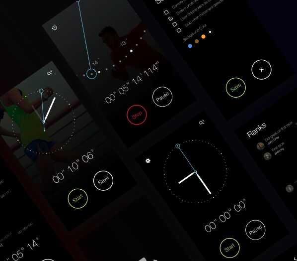 StopWatch App UI Kit For Sketch