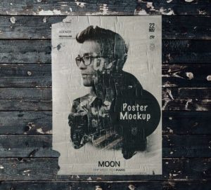 Vintage Poster Mockup For Photoshop