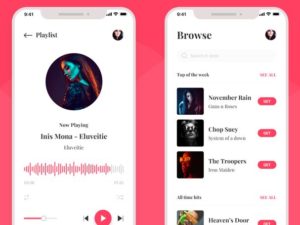 Moder Music App UI Kit PSD