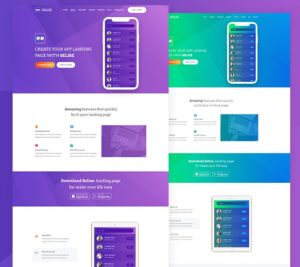 Modern App Landing Page Template For Photoshop