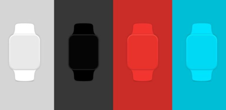 Simple Flat Apple Watch Vector Mockup