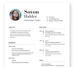 Minimal Designer Resume CV Template