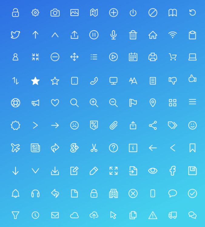 100 UI Line Icons For XD