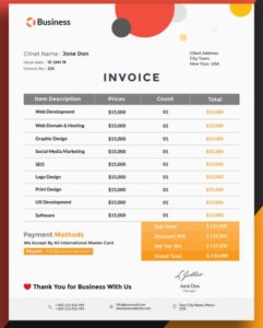 Minimal Clean Business Invoice PSD Mockup