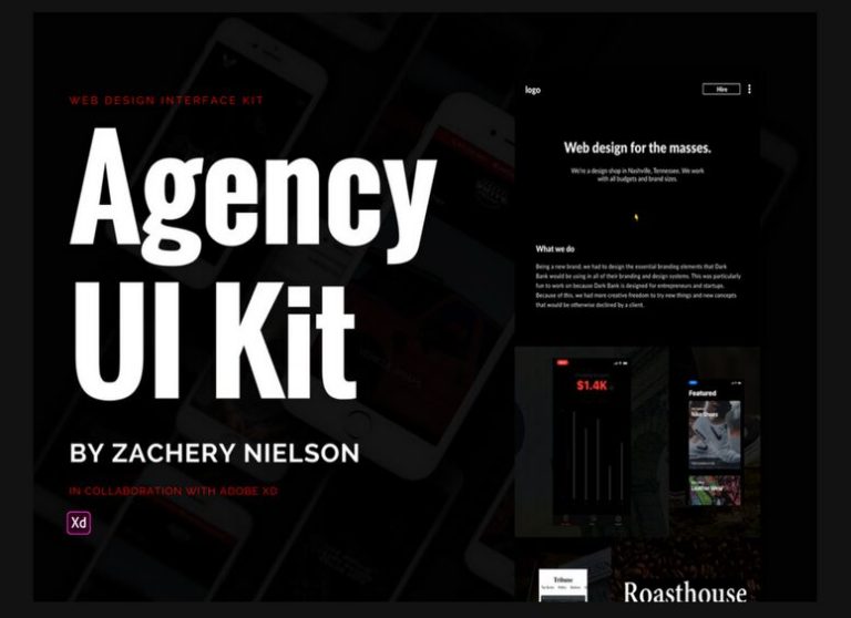 Dark Agency UI Kit For Adobe XD