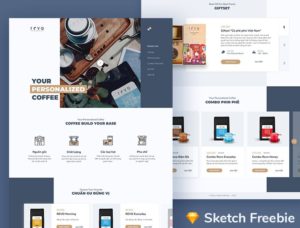 Coffee Shop Landing Page Template For Sketch