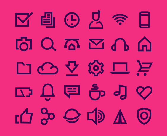 30 UI Line Icons PSD