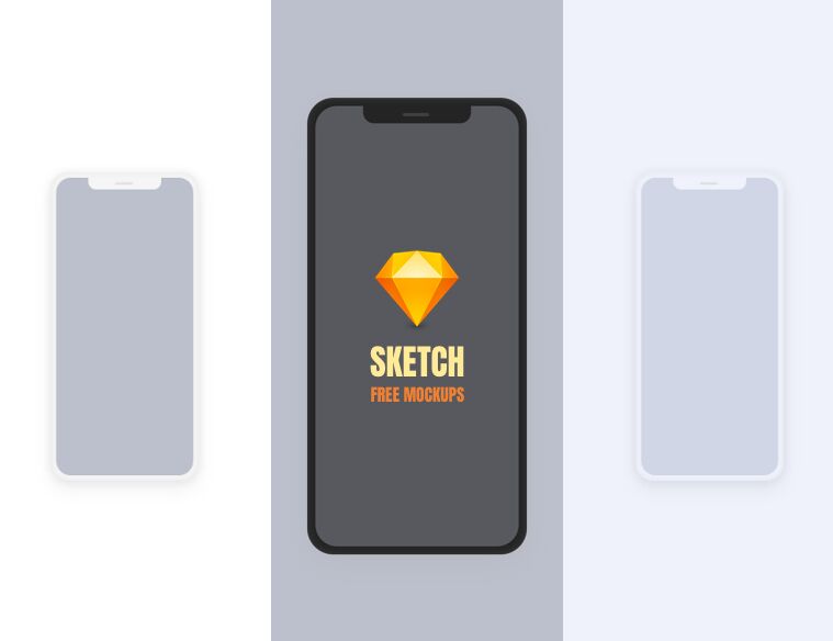 Simple Flat iPhone X Mockup For SketchApp