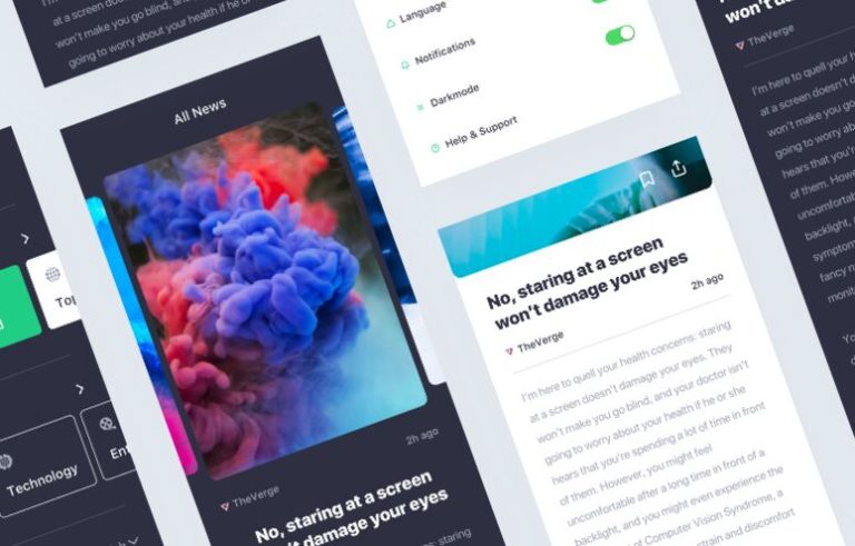 A Minimal News App UI Kit For Sketch - iNews