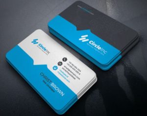 Blue & Orange Business Card PSD Templates