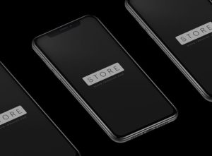 Isolated iPhone X Black PSD Mockup-min