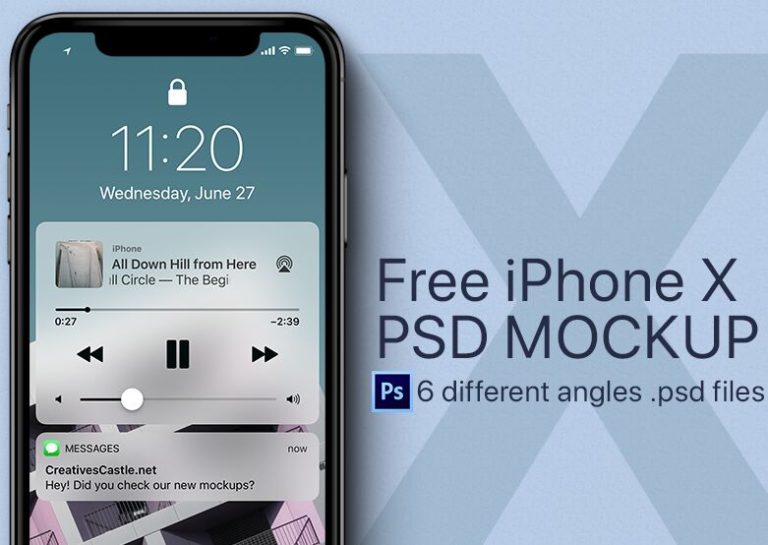 iPhone X With 6 Angles PSD Mockup-min