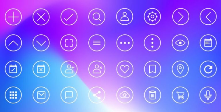 32 Circular UI Icons For XD-min