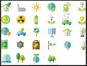 28 Flat Renewable Energy Icons Vector-min