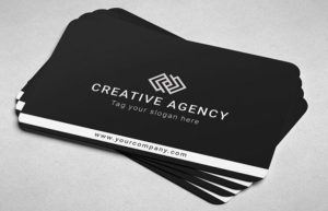 Minimal Dark Rounded Business Card PSD Mockup-min