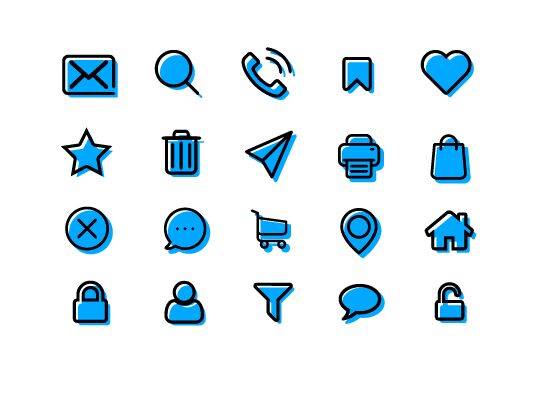 20 Minimal Modern Web Icons Vector-min