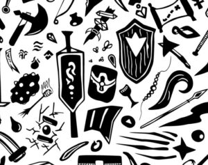 Handdrawn RPG Elements Background Vector-min