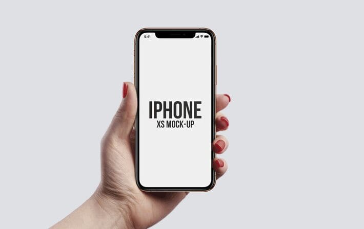 iPhone XS In Hand PSD Mockups