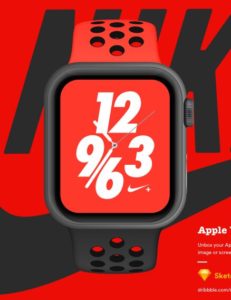 Apple Watch Nike+ Mockup For Sketch