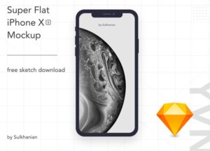 Flat iPhone XS Sketch Mockup