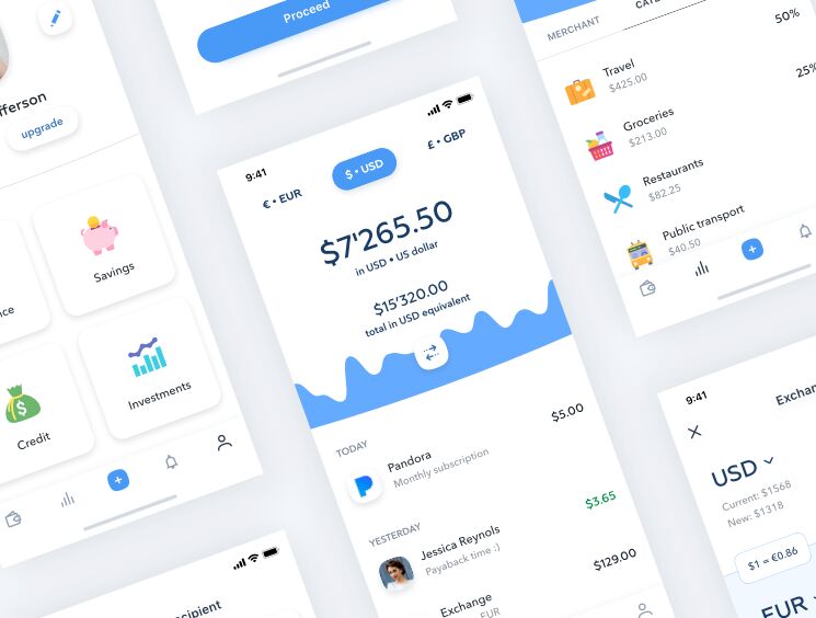 Clean Bank Mobile App Design Sketch