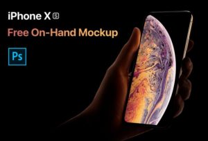 iPhone XS Held In Hand Mockup PSD