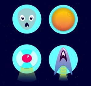 4 Alien Icons Vector