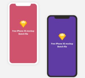 Minimal Flat iPhone XS Sketch Mockup