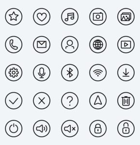 25 Circular Vector UI Icons