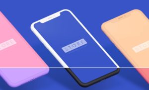 Perspective iPhone X Clay PSD & Sketch Mockup