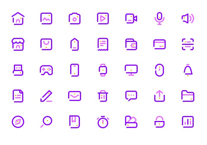 35 Outline UI Icons For Sketch