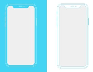 Outlined iPhone X PSD Mockup