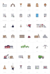 48 Building and Construction Vector Icons