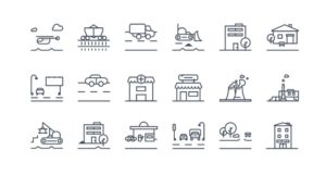 18 Transport And Industry SVG Vector Icons