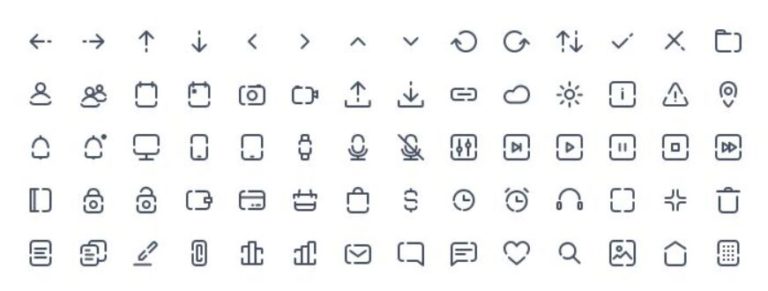 60 Outlined UI UX Icons For Sketch App