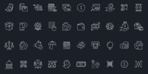 40 Financial Stroke Icons For Sketch