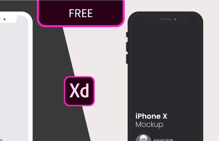 Flat iPhone X Mockup For Adobe XD