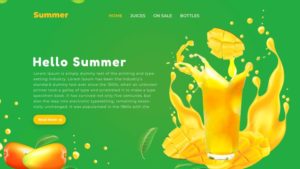 Summer Juice Web Landing Page PSD Template