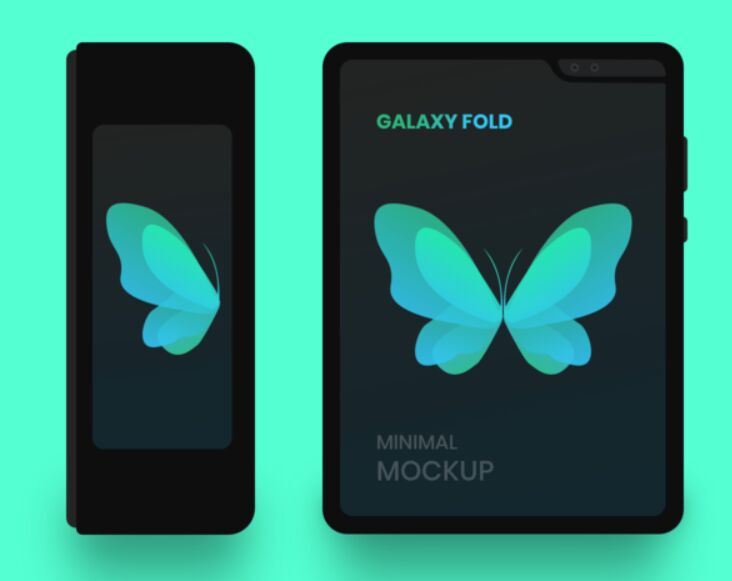 Minimal Samsung Galaxy Fold Mockup For Sketch