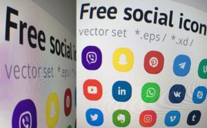 Rounded Social Icons Vector (EPS+XD)