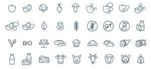 36 Healthy Food Icons Vector