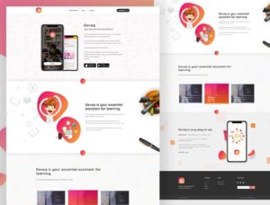 Mobile App Landing Page For Education PSD