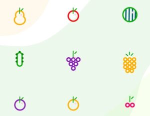 6 Minimal Fruit Icons PSD