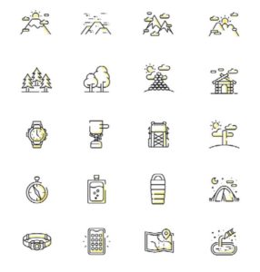 20+ Hiking Vector Icons Pack