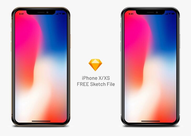 Realistic iPhone X XS Sketch Mockup