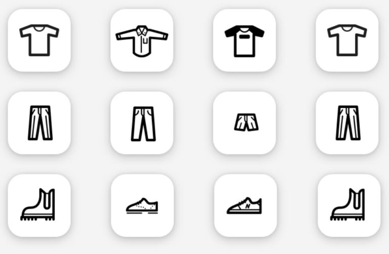 12 Clothes Sketch Icons