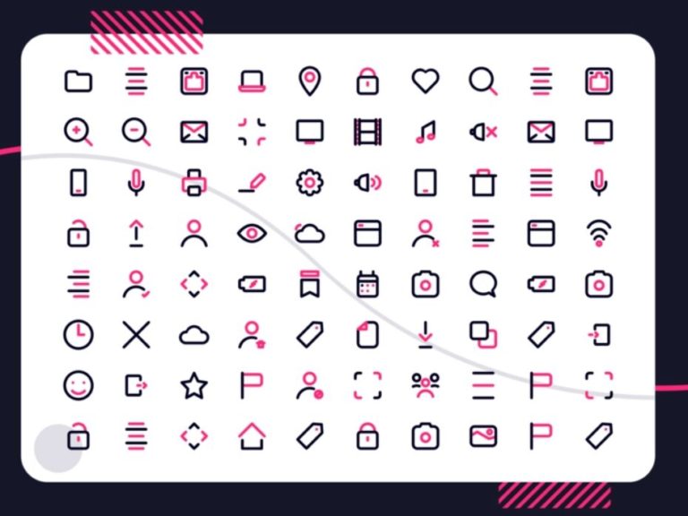 80 Outline UI Icons (PNG+SVG)